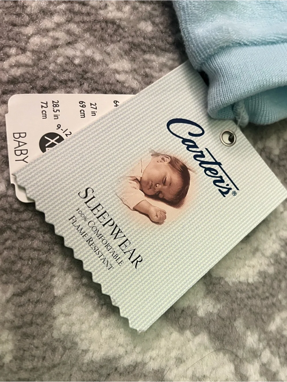 NWT Vintage 90s Carter's Dog Terry Cloth Footed Sleeper Size 6-9 Months